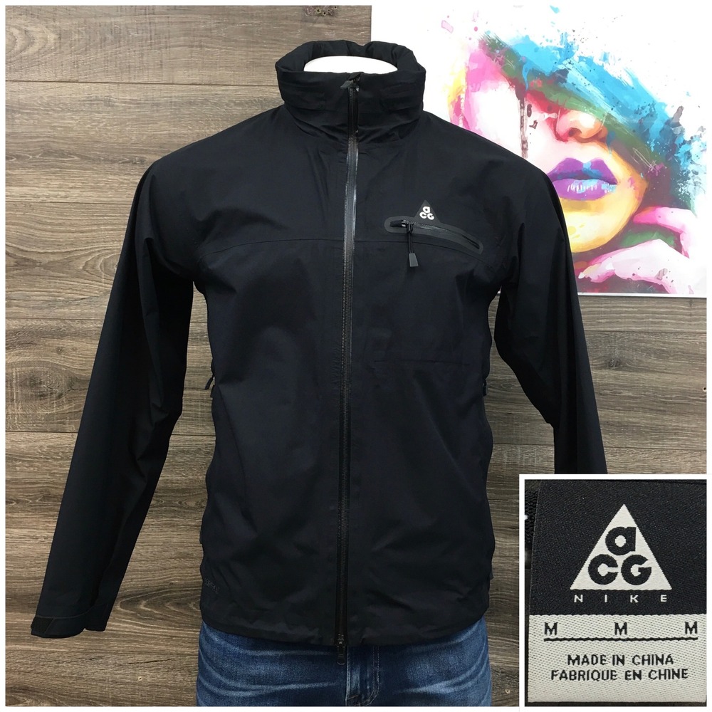 Nike ACG Gore-Tex Jacket Mens Medium Black Waterproof Shell 357119-010